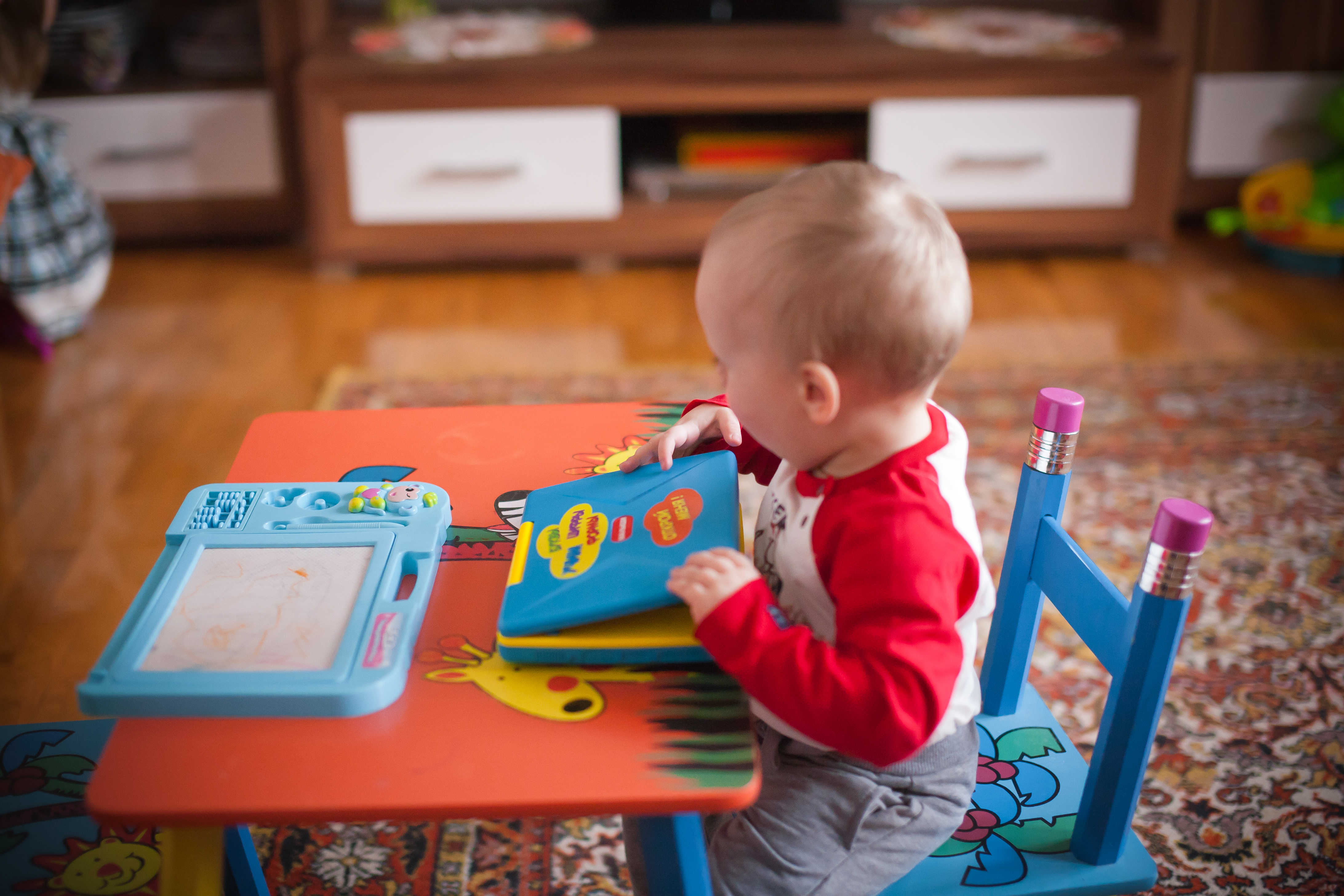 Child playing at home