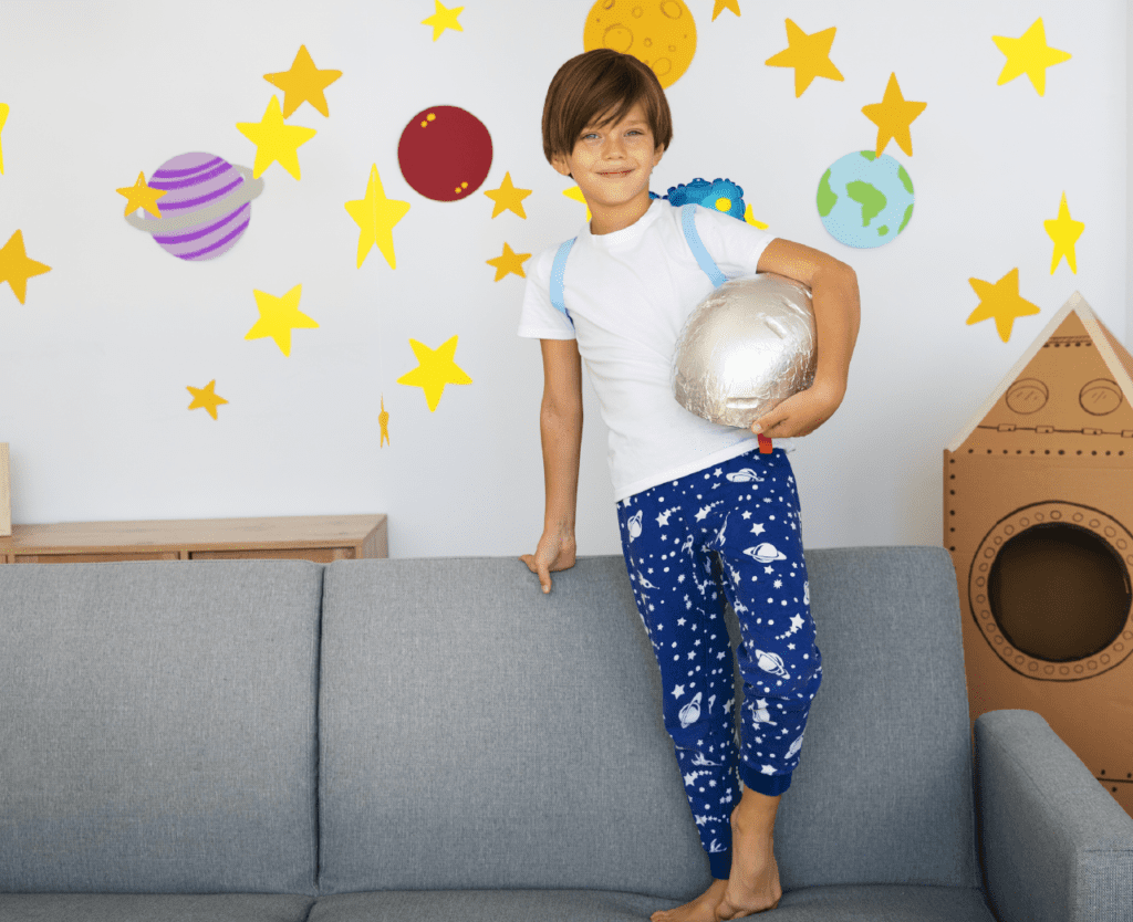 Pajama set showcasing different planets from our solar system