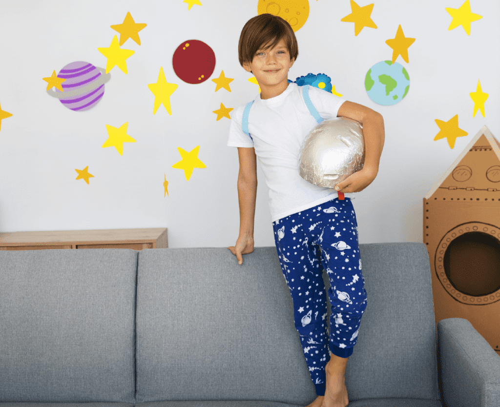 Pajamas with stars and planets